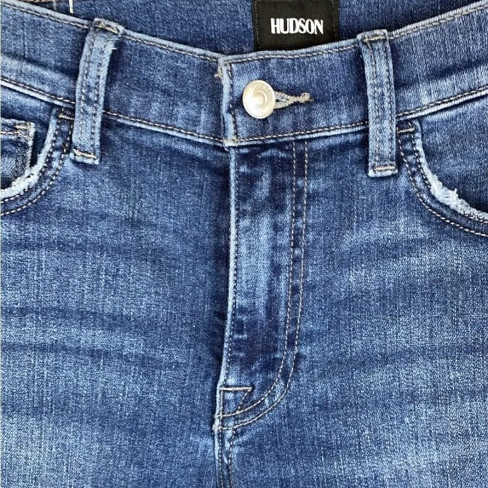 Hudson Amina Mid-Rise Bermuda Shorts Raw Hem  Size 25